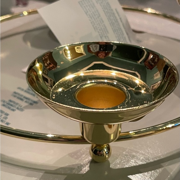 PartyLite CENTURY P7633 Brass Plated Circular Candelabra w/4 Holders - NIB - Picture 2 of 5